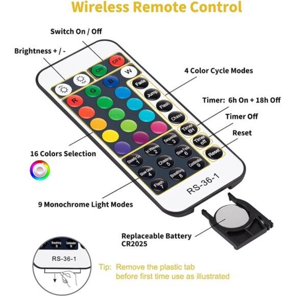 33ft 100 LED Color Changing Fairy Lights - USB Silver Wire w/ Remote & Timer - Picture 6 of 7